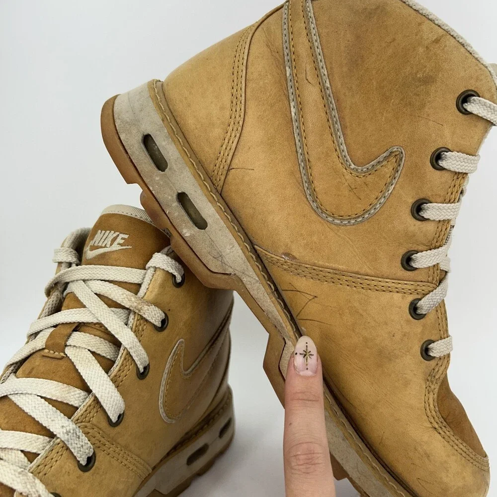 Vintage Nike Air Ecrof Boots Mens Size 9 Nubuck Leather Combat Ankle 308657-221